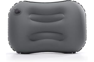 HOUDIAN Inflatable Camping Pillows, Travel Pillow for Neck, Ultralight Beach Pillow, Blow Up Pillows Compact, Inflatable Neck Cushion Air Pillow for Travel, Camping, Hiking, Beach, Sleeping (grey)