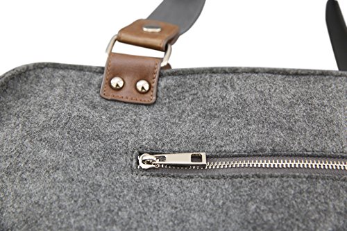 Filztasche anthrazit-grau Schultertasche Notebooktasche Laptoptasche Umh  ngetasche Sporttasche Schultasche