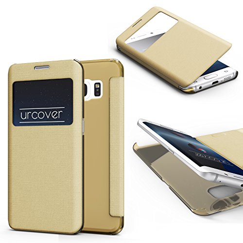 URCOVER Samsung Galaxy S6 Edge Plus Carcasa Protectora Plastico TPU en Champa a Oro Funda con Ventana Flip Case Wallet Cover Estuche Smartphone reviews URCOVER Samsung Galaxy S6 Edge Plus Carcasa Protectora Plastico TPU en Champa a Oro Funda con Ventana Flip Case Wallet Cover Estuche Smartphone