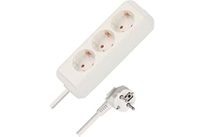 Brennenstuhl Eco-Line Steckdosenleiste 3-Fach (Mehrfachsteckdose mit erhöhtem Berührungsschutz und 3m Kabel) weiß