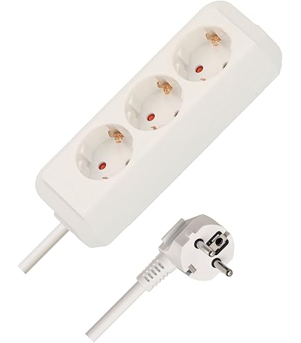 Prolunga Elettrica 5 Metri H05VV-F 3G1,5 Mm², Spina Schuko 16A/250V, Bianca Con Fermaglio In Velcro