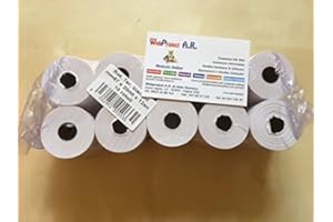 ROTOLIFICIO PUGLIESE Rotolo carta termica per POS 57x20, larghezza 57mm lunghezza 20mt diametro interno 12mm conf. 10 pezzi