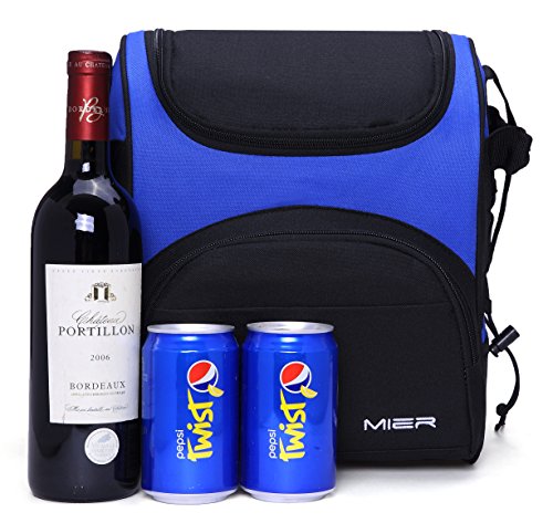 MIER Große Kühltasche XL Isoliertasche Thermotasche Lunchtasche Picknicktasche mit Flaschenhalter, Tragesystem mit verstellbarem Schultergurt, Blau - 7
