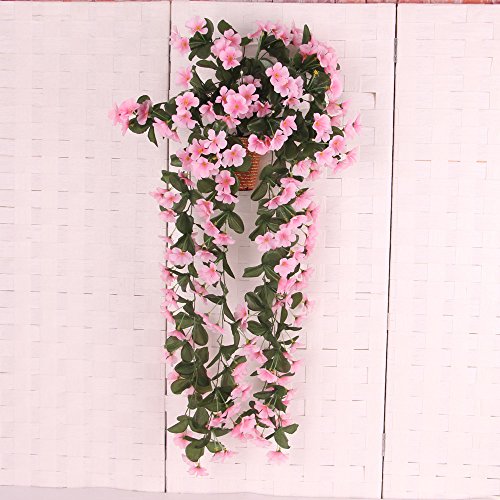 Hängenden Künstliche Blumen Girlande Kranz Hochzeit Dekor - Hellrosa
