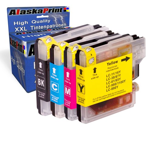 Premium 4er Set Druckerpatronen Kompatibel für Brother LC980 LC-980 LC 980 XL für DCP6690CW DCP385C DCP145c DCP165C DCP185C DCP195C DCP395CN DCP585CW DCP6690CW MFC6490CW MFC6490cn MFC490CN MFC490CW DCPJ715W DCP 375CW MFC 5890CN MFC5895CW MFC250C MFC 255CW MFC 290C MFC 295CN MFC 795CW MFC990cw MFC6890cn MFC6890CDW MFCJ615W MFC6890CW Patronen 4xLC-980-Brother