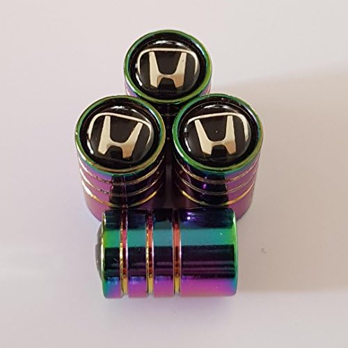 Racematic inc. HONDA Rainbow Neo-Chrome Deluxe alloy dust valve caps for all models