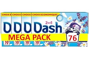 Dash 2in1 PODS, Lessive En Capsule, 19x4 Lavages, Lavande et Camomille, Avec l’adoucissant Lenor, Fabriquée En France