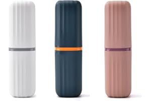 JILSKL Zahnbürste Etui Reisebox, 3 Stück Zahnbürste Reiseetui, Zahnbürsten Etui Reise, Portable Zahnbürstenhülle Mundspülbecher, Kunststoff Zahnputzbecher Reise Zahnbürstenbox