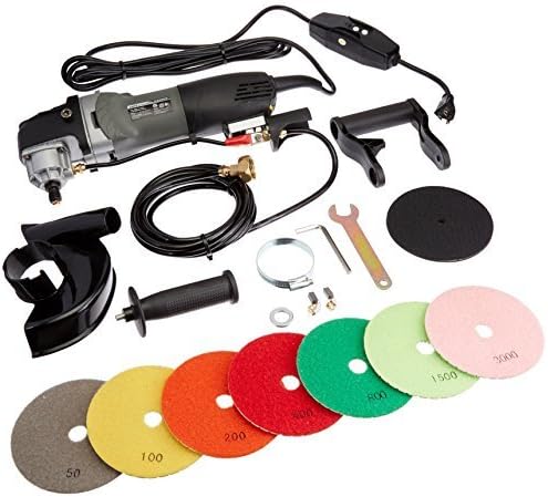 Hardin HWV5GRIN Variable Speed Polisher 5 Inch Concrete and Stone Wet Polishing Kit with Diamond Pads by Hardin