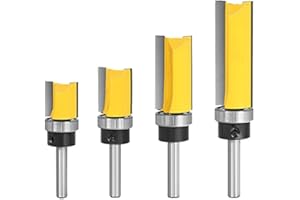 Bestgle 4 piezas 8mm Fresas de Ranurar Professional Router Bit de Fresadora, con Vástago de 8mm al Ras Puntas de Corte Carpintería Fresadora
