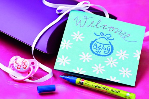 Marabu 4007751505774 Motivschablonen-set welcome baby Motiv Baby Kind Geburt Schablone - 4