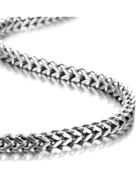Atemberaubende Edelstahl Silber Herren Halskette Glieder Kette im mechanischen Stil (Mit Marken Geschenkschachtel)