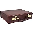 Stones Bridge Genuine Leather Expendable Briefcase Combination Lock for Men use for Office|Business|Travel (Brown)