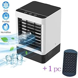Mini Climatiseur, Ventilateurs de Refroidissement de L'Air Climatiseurs Portables Purificateur D'air Avec Port Usb Petit Costume de Ventilateur de Bureau pour Immeubles de Bureaux et Locaux (Weiß2)