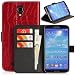 Produktbild Handyhülle | Tasche | Cover | Case für das Samsung Galaxy Mega 6.3 / I9200 / I9205 von DONZO in Rot Wallet Kroko-Style als Etui seitlich aufklappbar im Book-Style mit Kartenfach nutzbar als Geldbörse