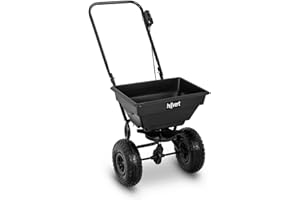 Hillvert HT-Temple-1 Streuwagen Düngerstreuer Düngestreuer Schleuderstreuer Düngewagen Salzstreuwagen Düngerwagen Düngerstreuwagen Handstreuwagen 14 L Streubreite 1 bis 3 m