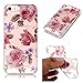Produktbild iPhone 5 5S 5G hülle,iPhone SE Silikon Case,Fanryn Bunte Muster Weich Soft Transparente Kratzen weiche TPU Handy Hülle Durchsichtig Transparent Etui Cover Case Protective Shell Soft Schutzhülle Telefon Kasten für Apple iPhone 5 5S 5SE – Rosen