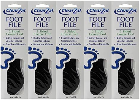 ClearZal Sided Coarse Grit Foot File For Smoothing &amp; Reducing Calluses (5 Pack)