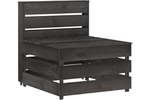 vidaXL Canapé Central Palette de Jardin Canapé Central de Patio Meuble de Terrasse Canapé de Patio Meuble d'Extérieur Gris Bois de Pin Imprégné