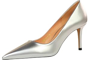 WAYFX Escarpins en cuir verni pour femme - Talons aiguilles - Chaussures de fête tendance