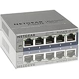 Netgear GS105E-200PES 5-Port Smart Managed Plus Gigabit Switch (ProSAFE, bis 2000 MBit/s, Plug-and-Play &amp; konfigurierbar, VLAN, QoS/DoS) Grau