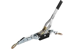 ECUTEE Manual Winch Cable Puller 4T Heavy Duty Hand Winch Hook Cable Puller Single Gear Ratchet Auto Hoist Cable Puller for Car Construction Highway Bridge Metallurgy