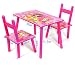 Hollylife Princess Kids Wooden Children Table and 2 Chairs Set Kids Bedroom Furniture (Pink)