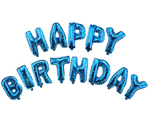 13tlg HAPPYBIRTHDAY Folienballon Luftballon Geburtstag Party Buchstabe Deko Blau