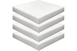 Foamma 4-Pack 2" x 16" x 16" High Density Upholstery Foam, Chair Cushion Square Foam for Dining Chairs, Wheelchair Seat Cushion Replacement