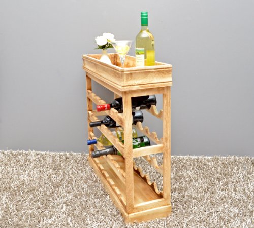 Weinregal Hellbraun Shabby Look 24 Flaschen Flaschenregal Holz Wein Regal Board - 6