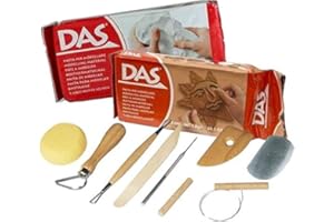 Kit de modélisation avec 2 kilos d'argile à séchage à l'air libre et 8 outils