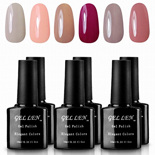 Gellen Brand 10mL 6 pcs Starter Kit Nail Lacquer Gel Nail Polish Gel Colors #6