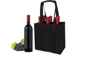 YSTrillion Bolsas para Botellas,Bolsa Portabotellas de Vino con 6 Compartimentos,Bolsa de Vino,Reutilizables Bolsa de Transporte para Cerveza,Bebidas 27 x 18 x 27 cm