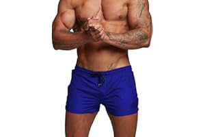 Donason Costume da Bagno Uomo, Pantaloncini Sportivi da Uomo Asciugatura Rapida Pantaloni Corti da Corsa Calzoncini da Surf sulla Spiaggia con Fodera in Mesh e Tasche