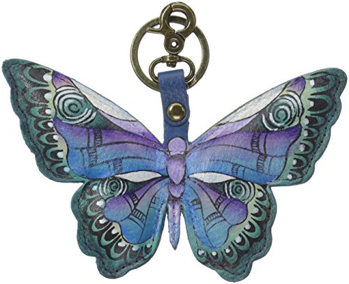 Preisvergleich Produktbild Anuschka handbemaltes Leder Schlüsselanhänger, Geschenk für Frauen, handgefertigte Tasche Charme- Keyring / Charm (Earth Song K0007 EST)