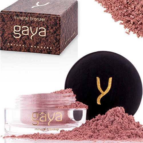 Bronzer Highlighter Shimmer Makeup Powder - Vegan MB3 Shade 100% Natural Mineral Shimmering for All Skin Types - Promotes Glamorous Glow Cheeks Shine - In a 4gr Jar