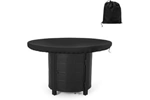 YEJAHY Feuerplatte Abdeckung, Wasserdicht Anti-UV 420D Grillplatte Schutzhülle, Rund Wasserbeständigkeit Abdeckung für Feuerplatte und Grillplatte, Schwarz (ø 100cm)