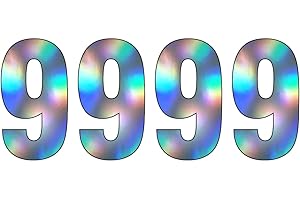 ZARB 【Pack of 4】Multi Shine Silver Wheelie Bin Number (0) Self Adhesive Water Resistant Stickers, 7 Inches Bin Numbers for Wheelie Bins Dustbins Garbage bins (9)