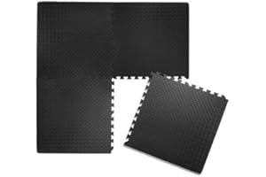 LANTUS Tapis de Protection de Sol EVA sans BPA, 6 pcs Matelas Puzzle Antidérapant pour Matériel Fitness, Dalles en Mousse 63 * 63cmEpaisseur 1.2cm Tapis de Puzzles pour Enfants Bébé