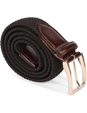 APPAREL NORTH - PREMIUM LINE - Geflochtener Stretchgürtel, Herren, Details aus Rindsleder, Mehrere Farben & Grössen...
