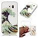 Produktbild Samsung Galaxy S6 Silikon Hülle Case,Fanryn Bunte Muster Weich Soft Transparente Kratzen weiche TPU Handy Hülle Durchsichtig Transparent Etui Cover Case Protective Shell Soft Schutzhülle Telefon Kasten für Samsung Galaxy S6 – Wellen