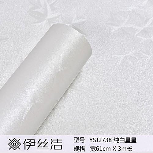 61Cm x 3M wall paper self-adhesive wall bed for children non-woven cloth girls card 3D Vision pink lovely Pure White Star