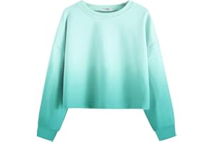 Arshiner Girls Crop Tops Kids Long Sleeve Shirt Pullover Sweatshirts for 5-12 Years
