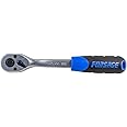 Forsage Reversible CrV Ratchet with Rubber Handle 3/8'', L-200mm, 72 teeth, in plastic holder