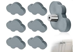 Emezddo 6 piezas de pomos para cajones, pomos de goma con forma de dibujos animados, pomos para muebles, para niñas, niños, habitación, dormitorio, cajón, armario, manija (forma de nube)