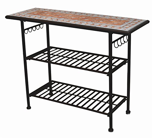 Mosaik Pflanztisch Gärtnertisch Blumentisch Pflanzregal Gartentisch Beistelltisch Metall 107x80x41cm |22C - 2