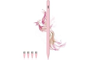 DOGAIN Stylus Pens for Touch Screens Power-Display Tablet Pen POM Tip Magnetic Rechargeable Pen for iPad Compatible with iPhone/iPad/Samsung/Lenovo/and Other iOS/Android smartphone and Tablet Devices (Pink)