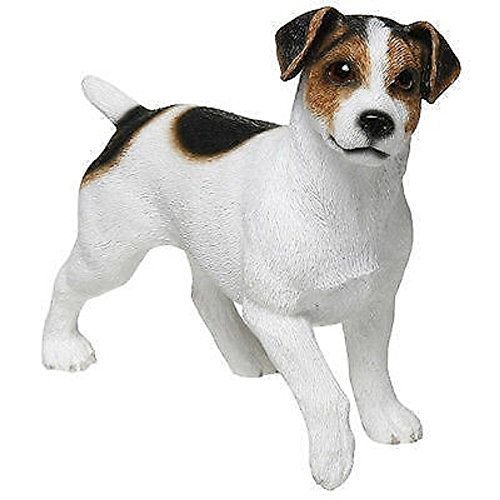 Leonardo Collection, Jack Russell Terrier Perro de Adorno, Hecho en Piedra, Color Blanco