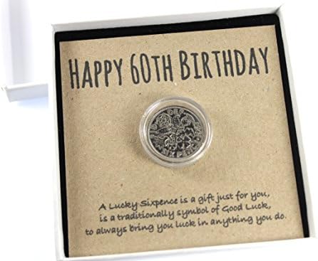 Happy 60th Birthday Keepsake Gift Year 1958 Lucky Sixpence Keepsake Card Gift, Good Luck Present, Lucky Coin Token