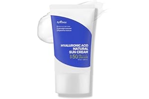 ‎ISNTREE IsNtree Natürliche Sonnencreme mit Hyaluronsäure LSF 50 PA++++ 50 ml, 1,69 fl.oz | Gleicht den Hautton aus | Leichter Sonnenschutz | Spendet Feuchtigkeit